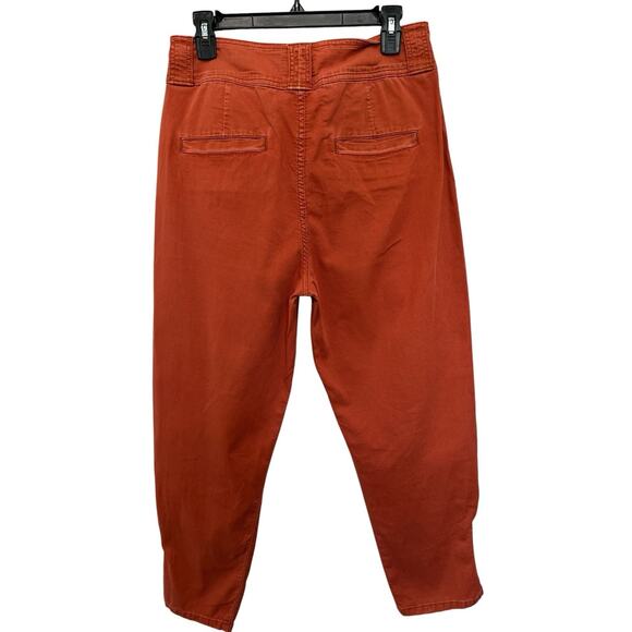 Joie Mirenda Chili Red Orange Cotton Utility Crop Pants Size 10 - Picture 6 of 11